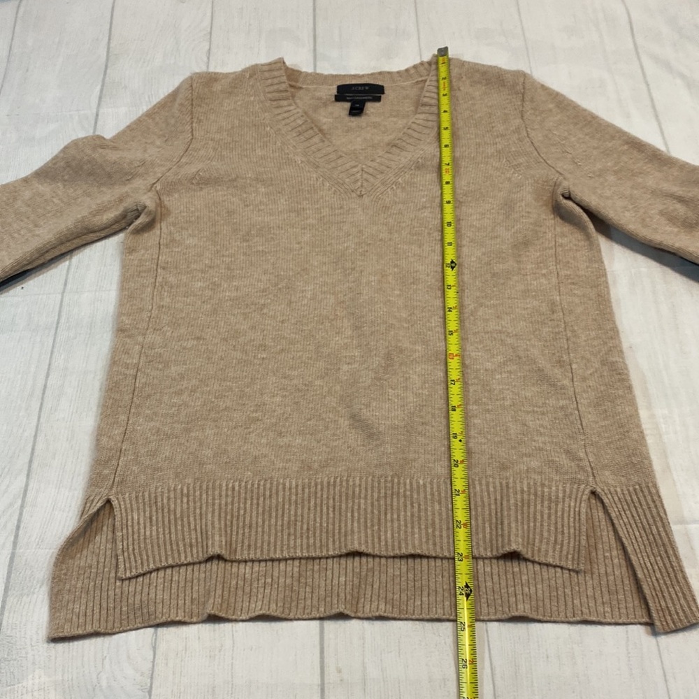 J.Crew Cashmere Blend Sweater with Leather Trim - Picture 3 of 5